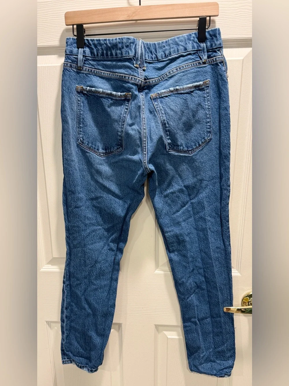 Good American Good Classic Straight High Rise Jeans Size 6/28 Medium Wash - Picture 5 of 9